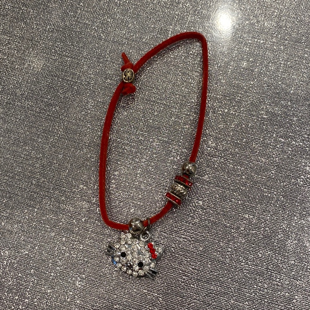 adjustable red hello kitty bracelet